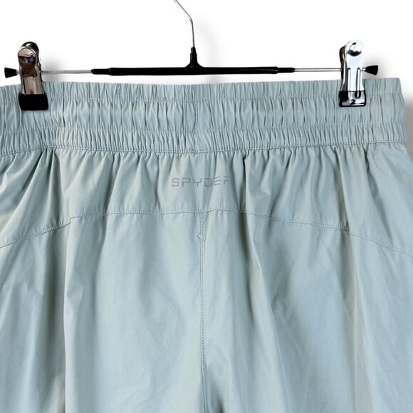 Spyder Running Shorts Womens Sz S Blue Pocket 4-Way Stretch Lined Wicking Active - Picture 4 of 10